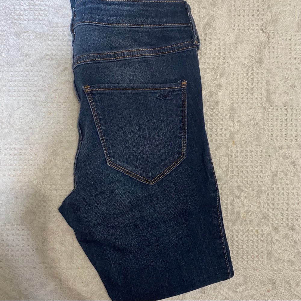 hollister dark blue ripped high rise jean legging - Picture 4 of 4